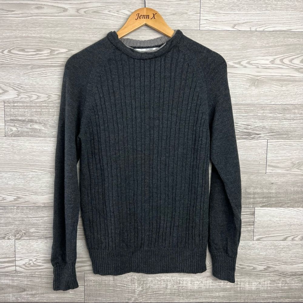 MerinoMink High Neck Sweater New Zealand Merino Wool Gray Women's Small